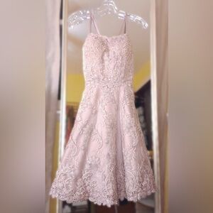 Chic Lace and Sequin Dusty Rose Prom Dress Sz 8